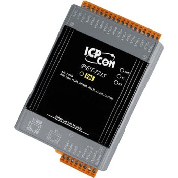   PET-7215 # PoE Ethernet I/O Module/Modbus TCP/7AI/RTD/2LAN, ICP DAS