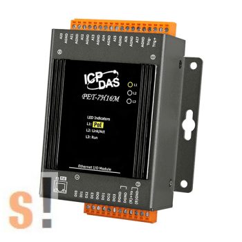   PET-7H24M # POE Ethernet  I/O Modul/Modbus TCP/4x AI analóg bemenet 24 bites egyidejű mintavétellel /2x AO analóg kimenet/3x DI digitális bemenet/4x DO digitális kimenet/1x Enkóder/Nagy sebességű/ICP DAS