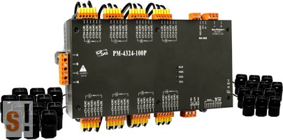 PM-4324-100P-MTCP # Fogyasztásmérő/Power Meter/Modbus TCP/PoE/8x három fázis vagy 24x egy fázis/ 60A áramváltó, ICP DAS