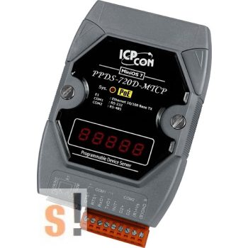   PPDS-720D-MTCP # Soros/Ethernet/Konverter/ModbusTCP/RTU/Programozható/1x RS-232/1x RS-485/Ethernet/10/100/LED, ICP DAS