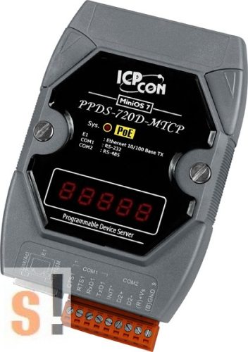 PPDS-720D-MTCP # Soros/Ethernet/Konverter/ModbusTCP/RTU/Programozható/1x RS-232/1x RS-485/Ethernet/10/100/LED, ICP DAS