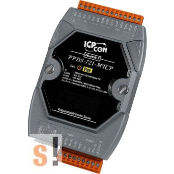   PPDS-721-MTCP # Soros/Ethernet/Konverter/Modbus/Átjáró/Programozható/1x RS-232/1x RS-485/Ethernet/10/100/6x DI/7x DO, ICP DAS