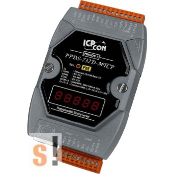   PPDS-732D-MTCP # Soros/PoE-Ethernet/Konverter/Modbus/Átjáró/Programozható/1x-R<wbr> S-485/2x-RS-232-port/Ethernet-10/100/4x DI/4x DO/LED-ICPDAS