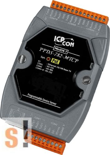 PPDS-782-MTCP # Soros/PoE Ethernet/Konverter/Modbus/Átjáró/Programozható/1x RS-485/7x RS-232 port/Ethernet 10/100, ICPDAS