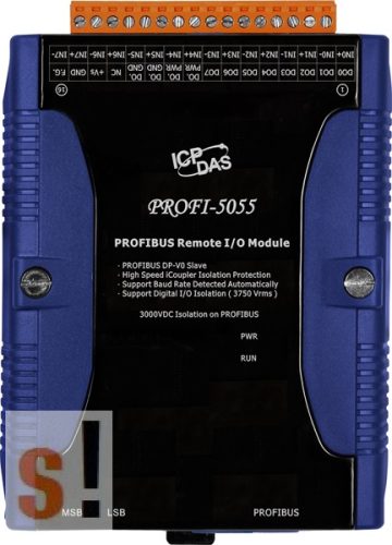 PROFI-5055 CR # PROFIBUS I/O Modul/DP-V0/Slave/8DI/8DO/szigetelt, ICP DAS