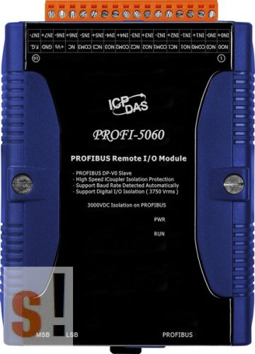 PROFI-5060 # PROFIBUS I/O Modul/DP-V0/Slave/8DI/4 relé kimenet, ICP DAS
