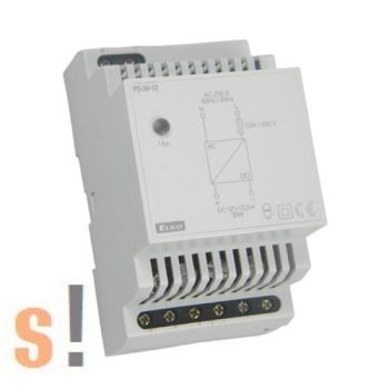   PS-30-12 # Stabilizált tápegység/DIN sínre/12VDC/2,5A/30W, ELKO EP
