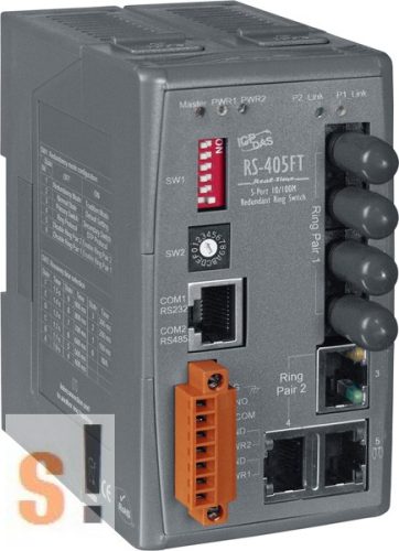 RS-405FT # Switch/Ethernet/Redundant/5 ports/2 Fiber/Multi/ST, ICP DAS