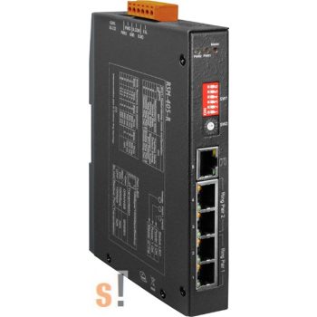   RSM-405-R  # 5 portos Real-time redundáns Ring switch , 10/100, fém ház, +12 ~ +48 VDC, ICP DAS