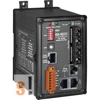   RSM-405FCS # Switch/Ethernet/30km/Redundáns/5 port/2 Fiber/Single/SC, fémház ICP DAS