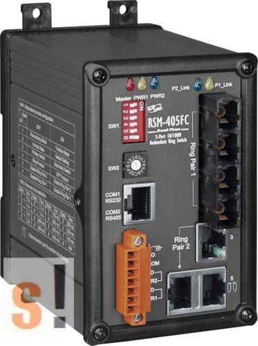 RSM-405FC # Switch/Ethernet/Redundáns/5 port/2 Fiber/Multi/SC, fémház, ICP DAS