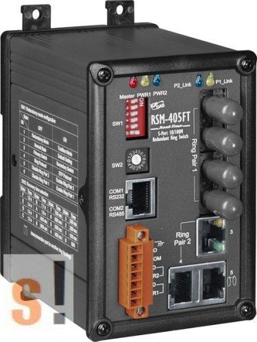 RSM-405FT # Switch/Ethernet/Redundáns/5 port/2 Fiber/Multi/ST, fémház ICP DAS
