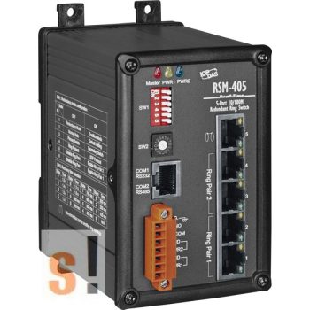   RSM-405  # 5 portos Real-time redundáns Ring switch , 10/100, fém ház, ICP DAS