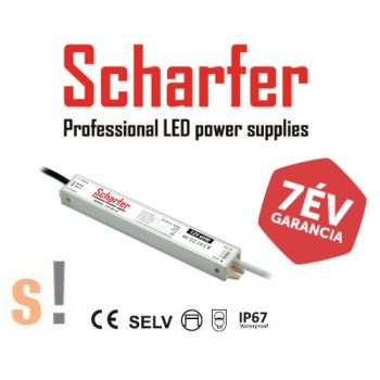   SCH-30-12 # SCHARFER 12Vdc/30W vízálló IP67 védettségű LED tápegység/ 12Vdc/2,5A/30W/ aluminium ház