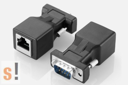 SEFIT0856 #  Sub-D9 papa -- RJ45 átalakító/DB9 papa csatlakozó/RJ45 alj