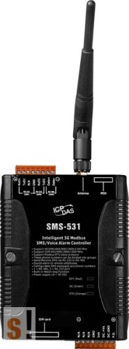 SMS-531 # Intelligens 3G/GSM/WCDMA/Modbus RTU/SMS/Voice Alarm Controller/2x RS-232/1x RS-485, ICP DAS