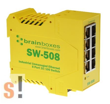 SW-508 # Ethernet switch, 8 port, 10/100 Mbps, DIN sínre