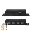 UA0141A # Aktív 4 portos USB HUB/Fém készülékház/szerelőlapra vagy DIN sínre rögzíthető/5x LED/USB 2.0/max. 480 Mbps/LOGILINK