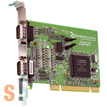 UC-313 # uPCI soros kártya (Universal PCI) RS-422/485 kártya/ 2x RS422/485 port/1 MBaud/DB9 csatlakozó/Brainboxes