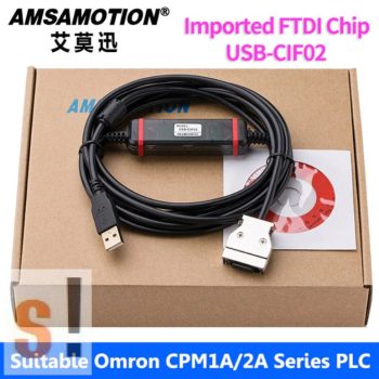   USB-CIF02 # USB PLC programozó kábel/CQM1-CIF02/OMRON CQM1,CPM1, CPM1A, CPM2A  sorozathoz/FTDI USB chip/AMSAMOTION