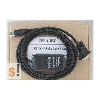   USB-CIF31 # USB - RS232 adapter/konverter/szabványos DTE interfész/LED, OMRON PLC-hez