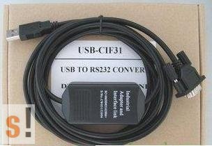 USB-CIF31 # USB - RS232 adapter/konverter/szabványos DTE interfész/LED, OMRON PLC-hez