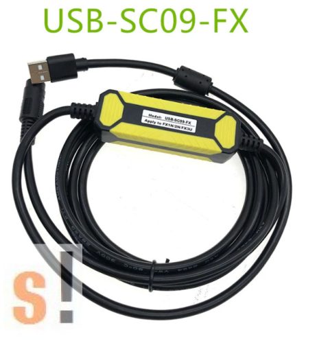 USB-SC09-FX # USB Mitshubishi programozó kábel, FX sorozathoz, FX1N/2N/FX3U/ 2,5 méter, Amsamotion