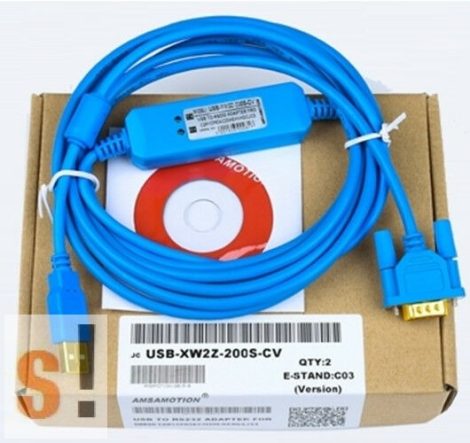 USB-XW2Z-200S-CV # USB/RS232 programozó kábel OMRON PLC-hez/CQM1/CPM2A/C200HE/HX/HG/ USB-XW2Z-200S-CV/LED kijelző/Amsamotion