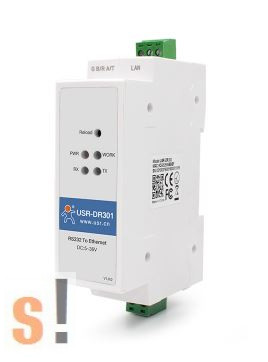 USR-DR301 # Soros - Ethernet konverter/RS-232 port/Modbus TCP/Modbus RTU átjáró/10/100 Mbps Ethernet/Ipari/DHCP/DNS/USR IOT