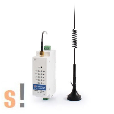 USR-DR502-E # GSM modem DIN sínre RS-485 porttal/ 4G LTE Cat 1 modem európai sávokkal/ USR IOT