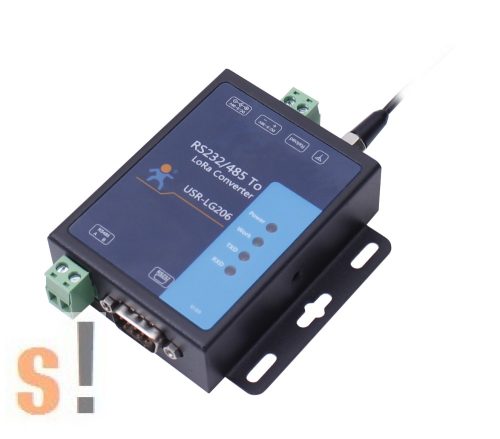 USR-LG206-H-P # RS-232/485-LoRa konverter modem/ipari vezeték nélküli adatkommunikáció/868 MHz/3500 méter átviteli táv, USR IOT