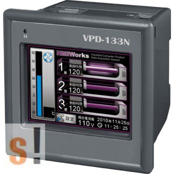   VPD-133N CR # 3.5" TouchPAD/1x RS-232/485/1x RS-485/USB/PoE Ethernet/RTC/PLC/XV-board hely, ICP DAS