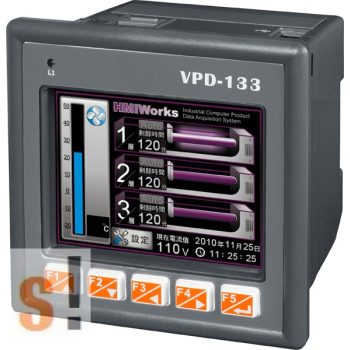   VPD-133 CR # 3.5" TouchPAD/1x RS-232/485/1x RS-485/USB/PoE Ethernet/RTC/PLC/Nyomógombok/XV-board hely, ICP DAS