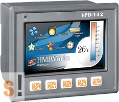 VPD-142 # 4.3" TouchPAD/2x RS-232/485/USB/RTC/PLC/Nyomógombok/XV-board hely, ICP DAS