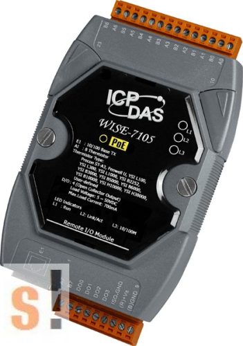 WISE-7105 # POE Controller/Modbus TCP/PoE Ethernet/8x AI/hőelem/4x DO/szigetelt, ICP DAS