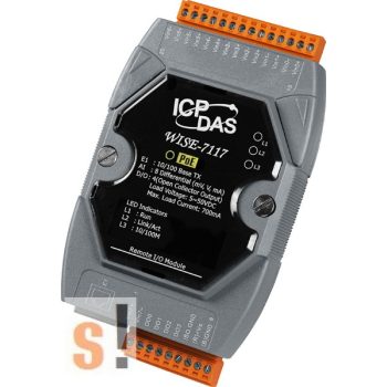   WISE-7117 # POE Controller/Modbus TCP/PoE Ethernet/8x AI/túlfeszültség védelemmel/4x DO/szigetelt, ICP DAS