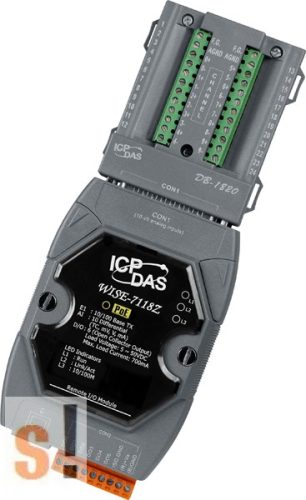 WISE-7118Z/S # POE Controller/Modbus TCP/PoE Ethernet/10x AI/hőelem, túlfeszültség védelemmel/6x DO/szigetelt/DN-1820, ICP DAS