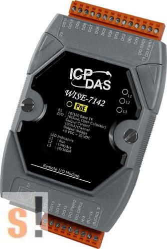 WISE-7142 # POE Controller/Modbus TCP/PoE Ethernet/16x DO/szigetelt, ICP DAS