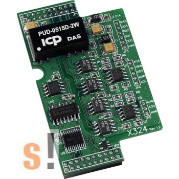 X324 # I/O bővítő kártya/4x AO/4x DO, ICP DAS