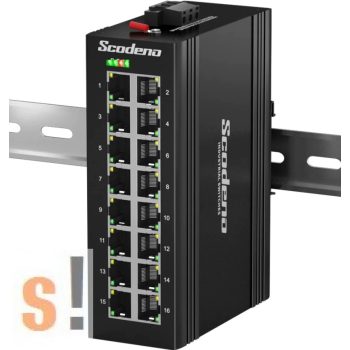   XPTN-9000-65-16GT # Ipari Gigabit Ethernet switch/ 16 portos/ 10/100/1000 Mbps/ Fém ház/DIN sínre/12V-58Vdc/-40°C ~ +75°C/IP40 védettség/Scodena