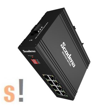   XPTN-9000-65-8TP # Ipari PoE Ethernet switch/ 8 portos/ 10/100 Mbps/ Fém ház/DIN sínre/48V-58Vdc PoE/12V-58Vdc nem PoE/-40°C ~ +75°C/IP40 védettség/Scodena