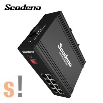   XPTN-9000-65-8TX # Ipari Ethernet switch/ 8 portos/ 10/100 Mbps/ Fém ház/DIN sínre/12V-58Vdc/-40°C ~ +75°C/IP40 védettség/Scodena