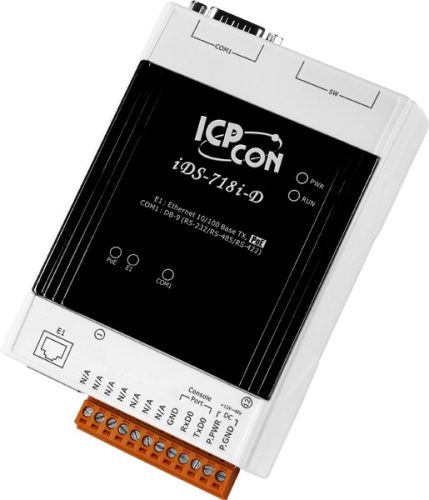iDS-718i-D CR # intelligens soros-ethernet szerver, 1x szigetelt RS-232/422/485 port, ICP DAS