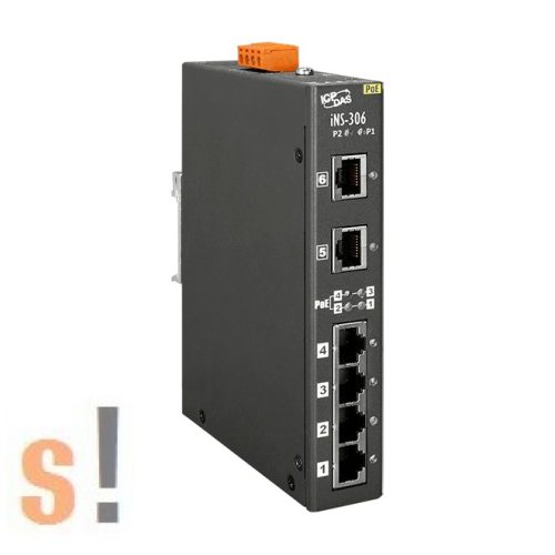 iNS-306 CR # IoT Ethernet Switch/Managed/6 Portos/Fém ház/ICP DAS