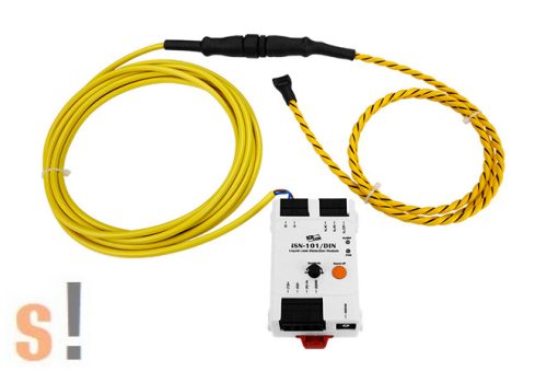 iSN-101/S/DIN CR # I/O modul/1 csatornás folyadékszivárgás érzékelő/1 méter érzékelő kábel/DCON/Modbus RTU/akár 500 méter érzékelő kábel/Hang és LED riasztás/DIN sínre/ICP CON, ICP DAS