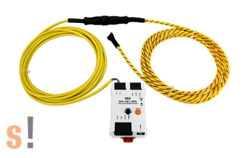 iSN-101/S2/DIN CR # I/O modul/1 csatornás folyadékszivárgás érzékelő/3 méter érzékelő kábel/DCON/Modbus RTU/akár 500 méter érzékelő kábel/Hang és LED riasztás/DIN sínre/ICP CON, ICP DAS