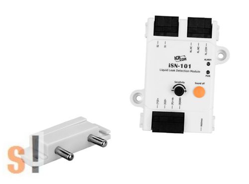 iSN-101/S3 CR # I/O modul/1 csatornás folyadékszivárgás érzékelő/tartozék érzékelő szonda/DCON/Modbus RTU/akár 500 méter érzékelő kábel/Hang és LED riasztás/ICP CON, ICP DAS