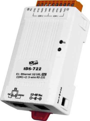 tDS-722 # Soros-Ethernet konverter, 2x RS-232 port, PoE, ICP DAS