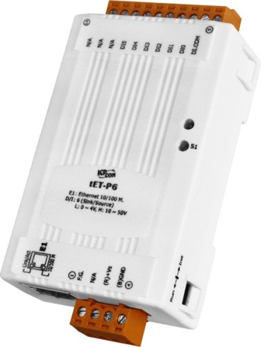 tET-P6 # Ethernet I/O Module/tiny/Modbus TCP/6 DI, ICP DAS