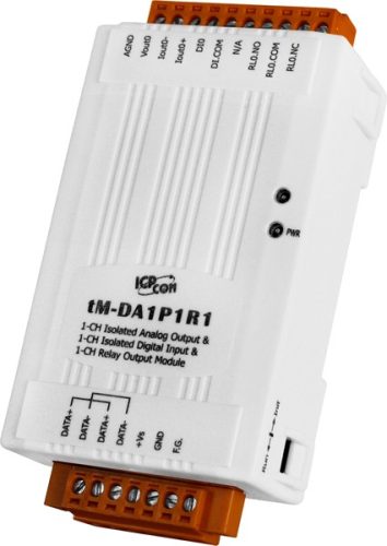 tM-DA1P1R1 # I/O Module/Modbus RTU/tiny/1AO/1DI/isol./1relay, ICP DAS, ICP CON